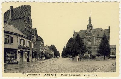Mortsel: Postkaart - Mortsel Oude-God - Antwerpsestraat, Statielei en Gemeenteplein