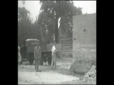 Edegem 1953: Afbraak huisjes gemeenteplein en hoeve Pelgrims